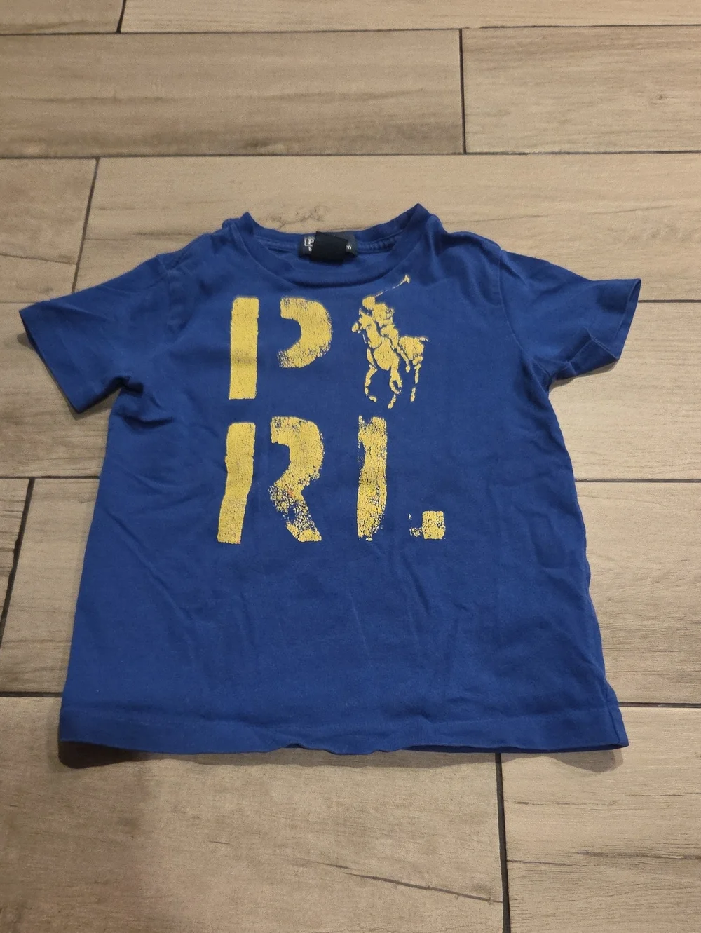 Ralph Lauren Royal Blue Tee with Yellow Polo Graphic